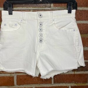 GAP White High Waist Denim Shorts